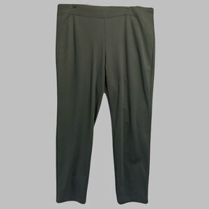 Eileen Fisher Flex Ponte Pull On Pants Elastic Waist Stretch Size XL Dark Green